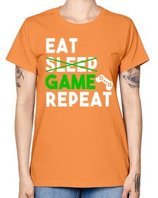 eat sleep game repeat 78# - video games -  Missy T-Shirt