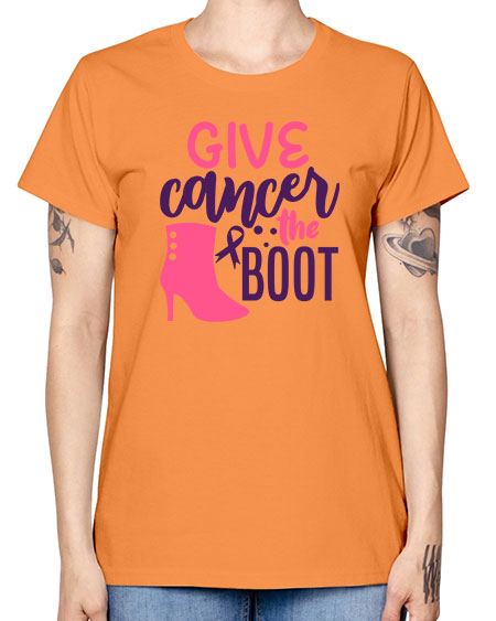 give cancer the boot Style 11# - breast cancer -  Missy T-Shirt