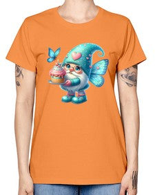 gnome with butterfly 20# - gnome -  Missy T-Shirt