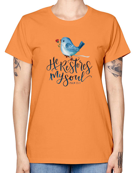 he restores my soul 39# - birds -  Missy T-Shirt