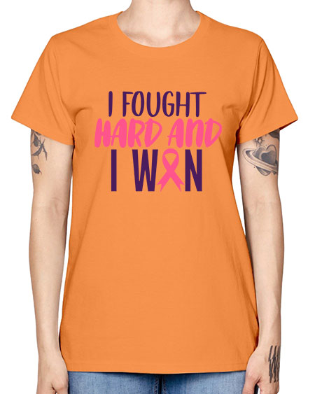 i fought hard and i won Style 10# - breast cancer -  Missy T-Shirt