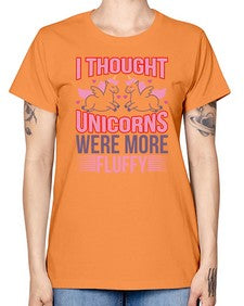 i thought unicorns were more fluffy 193# - unicorn -  Missy T-Shirt
