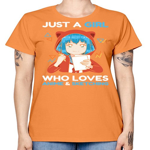 just a girl who loves anime and sketching259# - anime -  Missy T-Shirt