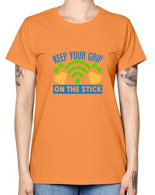 keep your grip on the stick 35# - video games -  Missy T-Shirt
