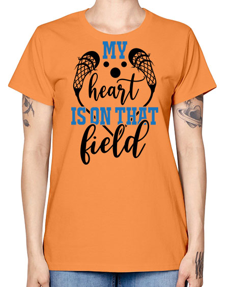 my heart is on that field 13# - lacrosse -  Missy T-Shirt