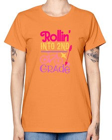 rollin into second grade 783# - second grade -  Missy T-Shirt