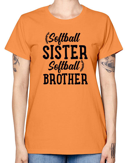 softball sister softball brother 2273# - softball -  Missy T-Shirt