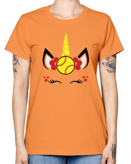 softball unicorn 398# - softball -  Missy T-Shirt