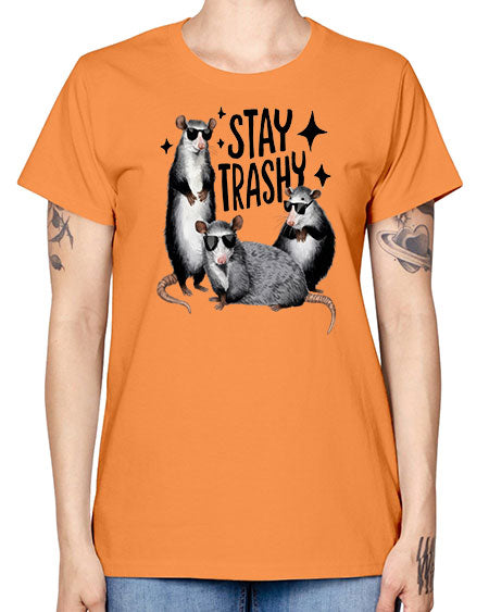 stay trashy 61# - raccoon -  Missy T-Shirt