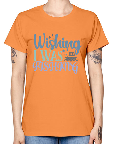 wishing i was fishing 90# - shark-fish -  Missy T-Shirt