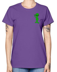 Alien in Pocket Side 3# - ufo -  Missy T-Shirt