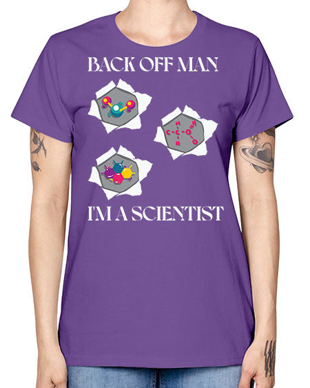 BackOffManImAScientistSkinite Scientist Skinite 289# - general science -  Missy T-Shirt