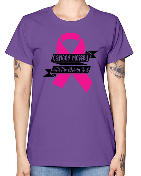 Cancer Messed with the Wrong Girl 30# - breast cancer -  Missy T-Shirt