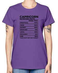 Capricorn Nutrition Facts 185# - capricorn -  Missy T-Shirt