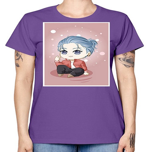 Cute little boy silver hair 78# - anime -  Missy T-Shirt