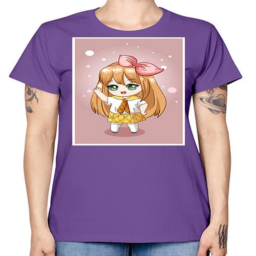 Cute little girl yellow hair wearing uniform 130# - anime -  Missy T-Shirt