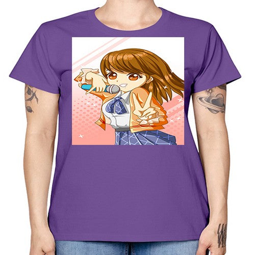 Cute teenage student girl singing song 47# - anime -  Missy T-Shirt