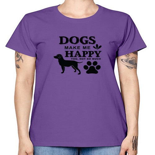 Dogs Make Me Happy Style 44# - dogs -  Missy T-Shirt