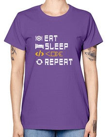 Eat sleep code repeat 49# - computer -  Missy T-Shirt