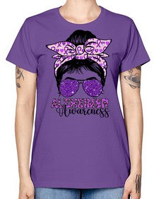 Girl Warrior Alzheimer Awareness 153# - alzheimers -  Missy T-Shirt