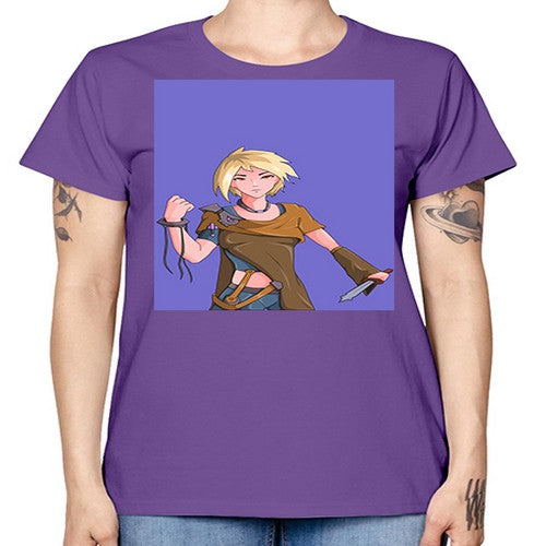 Girl hold knife 12# - anime -  Missy T-Shirt