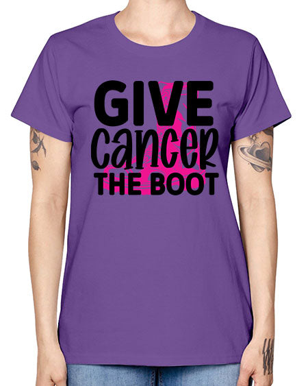 Give Cancer the Boot 25# - breast cancer -  Missy T-Shirt