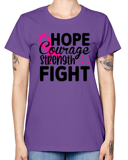 Hope Courage Strength Fight 21# - breast cancer -  Missy T-Shirt
