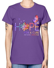 Hope For A Cure Alzheimer Awareness Flower 162# - alzheimers -  Missy T-Shirt