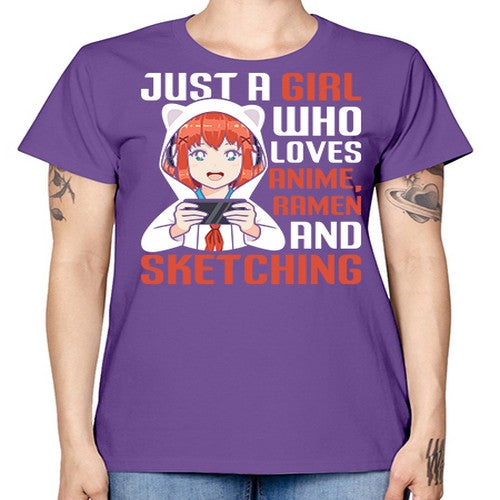Just a girl who loves anime ramen and sketching260# - anime -  Missy T-Shirt