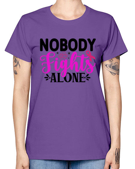 Nobody Fights Alone 12# - breast cancer -  Missy T-Shirt