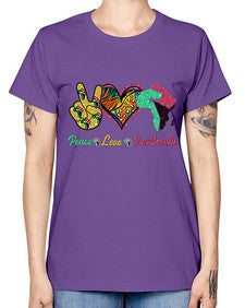 Peace Love Juneteenth Day Fist Png 8# - black juneteenth -  Missy T-Shirt