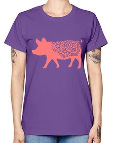 PigMandala 985# - mandala -  Missy T-Shirt