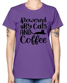 Powered By Cats And Coffee Style 102# - cats -  Missy T-Shirt