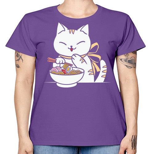 Ramen Cat Kawaii Anime Tee Japanese 280# - anime -  Missy T-Shirt
