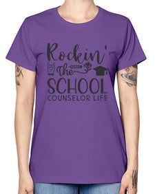 Rockin The School Counselor Life 774# - librarian -  Missy T-Shirt
