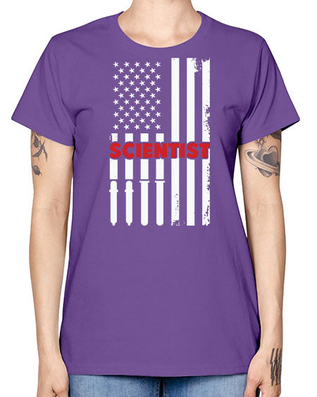 ScientistUSAFlagScientistSkinite Scientist Skinite 38# - general science -  Missy T-Shirt