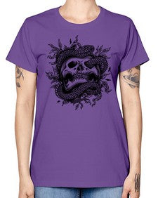 Snake Skull 1095# - skull and bones -  Missy T-Shirt