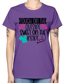 Tough On The Outside Sweet On The Inside Style Style 1581# - nurse -  Missy T-Shirt