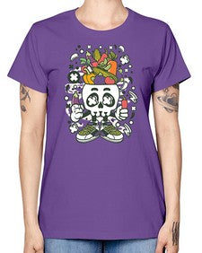 Vegetable Skull Head 1195# - skull and bones -  Missy T-Shirt