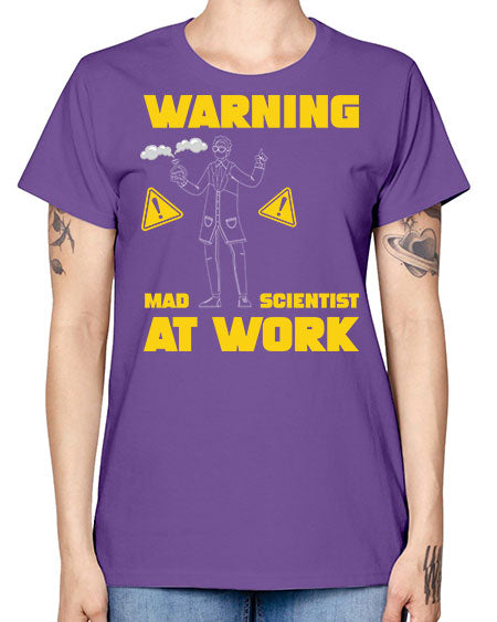 WarningMadScientistAtWorkScientistSkinite Scientist Skinite 13# - general science -  Missy T-Shirt
