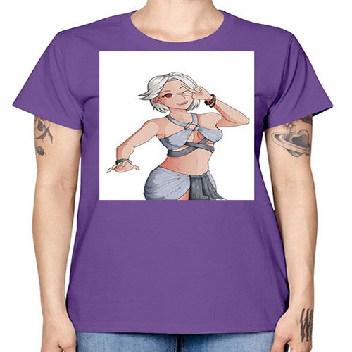 White hair girl wearing summer outfit 40# - anime -  Missy T-Shirt