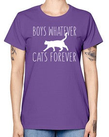 boys whatever cats forever - cats -  Missy T-Shirt