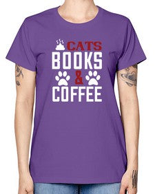 cats books and coffee Style 38# - cats -  Missy T-Shirt