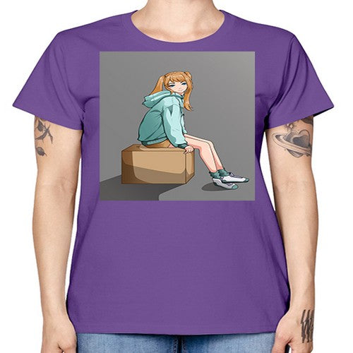 cute casual girl using jacket 49# - anime -  Missy T-Shirt