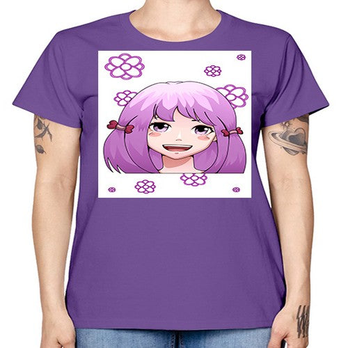 cute ponytails purple hair girl 63# - anime -  Missy T-Shirt