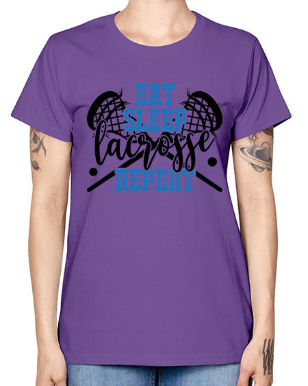 eat sleep lacrosse repeat 15# - lacrosse -  Missy T-Shirt