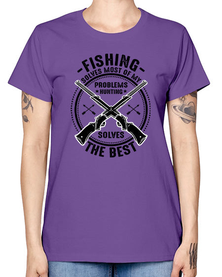 fishing solves most 74# - shark-fish -  Missy T-Shirt