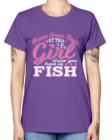 girl fishing 15# - shark-fish -  Missy T-Shirt
