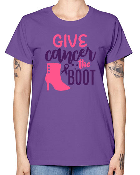 give cancer the boot Style 1# - breast cancer -  Missy T-Shirt