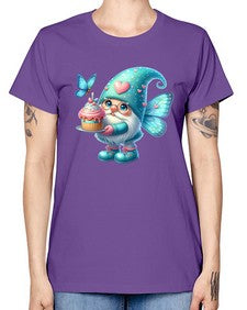gnome with butterfly 20# - gnome -  Missy T-Shirt